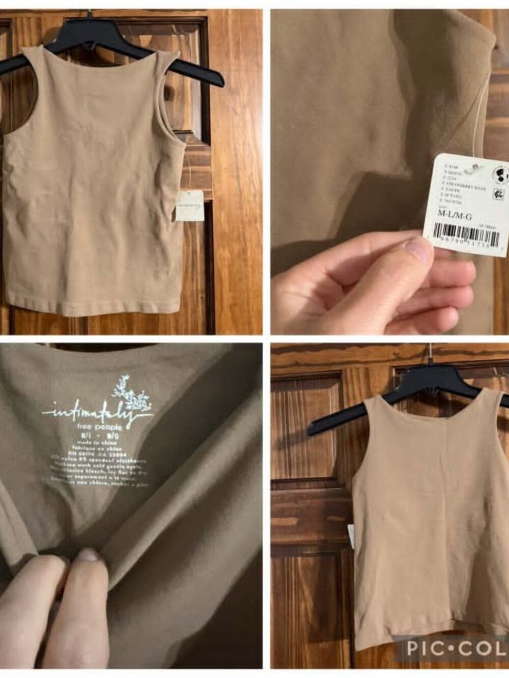 Free People Intimately Clean Lines Cami Taupe Size M/L